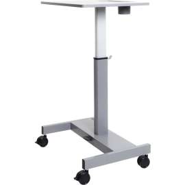 Luxor Mobile Student Sit-Stand Desk - Pneumatic Height Adjustment - 29" to 43.5"H - Gray