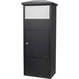 Barska CB13324 MPB-500 Parcel Mail Box W/ Stainless Steel Drop Door 19"W x 12"D x 44"H, Black