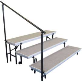 NPS - Black Steel Side Guard Rails for 3-Level Choral Risers