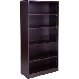 Boss 5-Shelf Bookcase, 31"W x 14"D x 65-1/2"H, Mocha
