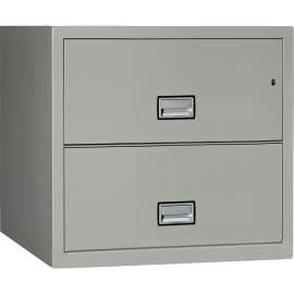 Phoenix Safe Lateral 31" 2-Drawer Fire and Water Resistant File Cabinet, Light Gray - LAT2W31LG