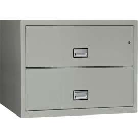 Phoenix Safe Lateral 38" 2-Drawer Fire and Water Resistant File Cabinet, Light Gray - LAT2W38LG