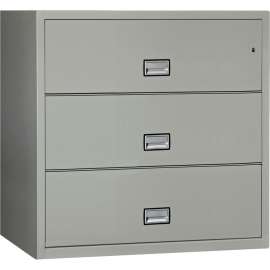 Phoenix Safe Lateral 44" 3-Drawer Fire and Water Resistant File Cabinet, Light Gray - LAT3W44LG