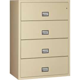 Phoenix Safe Lateral 38" 4-Drawer Fire and Water Resistant File Cabinet, Putty - LAT4W38P