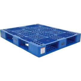 Stackable Open Deck Pallet, Plastic, 4-Way Entry, 47-3/8" x 39-1/2", 6600 Lb Stat Cap, Blue