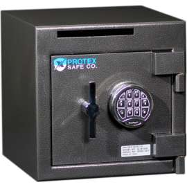 Protex Security Safe with Drop Slot & Electronic Lock B1414SE 14" x 14" x 14" Gray