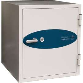 Phoenix Safe Datacare 2-Hour Key Lock Fire & Water Resistant Media Safe 2.8 cu ft, Off-White, Steel