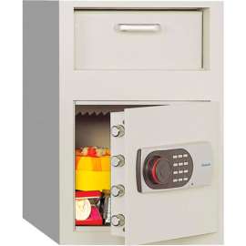 Phoenix Safe Front Loading Digital Lock Depository Safe 0.8 cu ft, Off-White, Steel