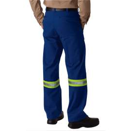 Big Bill Heavy Work Pants, Reflective Material, Flame Resistant, 34W x Unhemmed, Blue