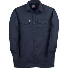 Big Bill Premium Long-Sleeve Button Down Work Shirt, 5XL, Navy