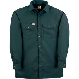 Big Bill Snap Button Down Long Sleeve Work Shirt, S, Green