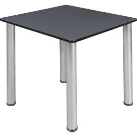 Regency Kee 30" Square Multipurpose Breakroom Slim Table, Grey/ Chrome