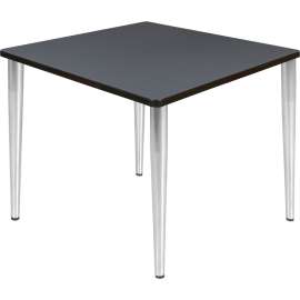 Regency Kahlo 42" Square Multipurpose Breakroom Tapered Leg Table, Grey/ Chrome