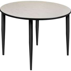 Regency Kahlo 48" Round Multipurpose Breakroom Tapered Leg Table, Maple/ Black