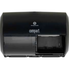 Compact 2-Roll Side-By-Side Coreless High-Capacity Toilet Paper Dispenser By GP Pro, Black