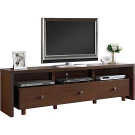 Techni Mobili 70" TV Stand with 3 Drawer Hickory