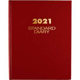 Daily Reminder Business Diary, Jan-Dec, 1PPD, 5"x7-1/2", Red