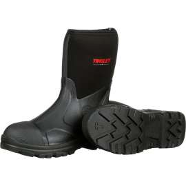 Tingley Badger Neoprene Boots, Plain Toe, Upper Rubber Sole, Steel Shank, 12"H, Blk, Size 10