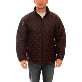 Workreation Quilted Insulated Jacket, Size Men's 3XL, Collared, Black