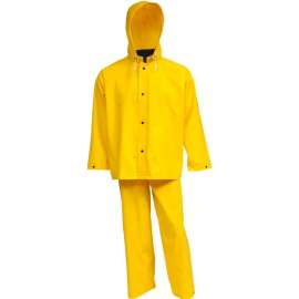 Tingley S53307 .35mm Industrial 3 Pc Work Suit, Yellow, Jacket, Detachable Hood, 4XL