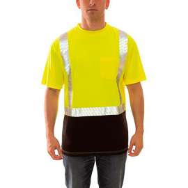 Job Sight Class 2 Premium Pullover Hi Visibility T-Shirt, Lime, Polyester, LG