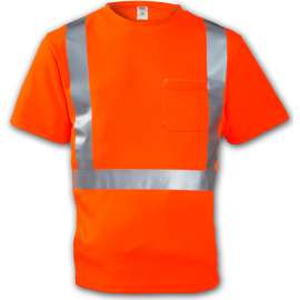 Tingley S75029 Class 2 Short Sleeve T-Shirt, Fluorescent Orange, Medium