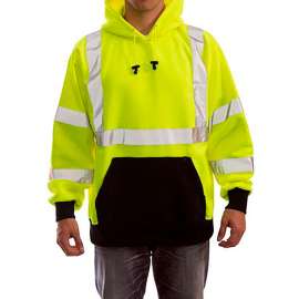 Job Sight Type R Class 3 Pullover Hoodie, Polyester, Lime, 2XL