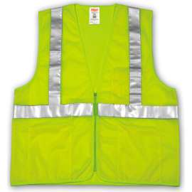 Tingley V70632 Job Sight Class 2 Vest, Fluorescent Lime, Polyester Mesh, S/M