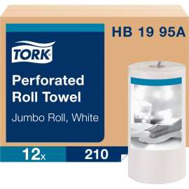 Tork Universal Perforated Towel Roll, 2-Ply,11"Wx9"L, White, 210/Roll, 12/Case - HB1995A