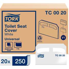 Tork Toilet Seat Cover, 14-1/2 x 17, White, 20/Carton - TC0020