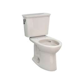 Toto Drake 1.28 GPF Round Bowl Toilet w/RH Flush, 17-3/16"W x 26-3/8"D x 30-1/8"H,Cotton