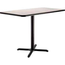 Interion Counter Height Restaurant Table, 48"L x 30"W x 36"H, Gray