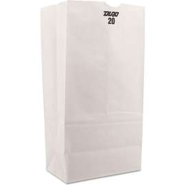 Duro Bag Paper Grocery Bags, #20, 8-1/4"W x 5-5/16"D x 16-1/8"H, White, 500/Pack