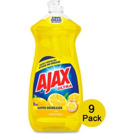 Ajax Dish Detergent, Lemon Scent, 28 oz. Bottle, 9 Bottles/Case