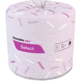 Cascades PRO Select Standard Bath Tissue, 1-Ply, White, 4-1/3 x 3-1/4, 1210/Roll, 80 Roll/Carton