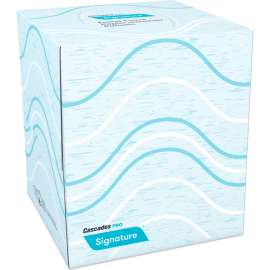 Cascades PRO Signature Facial Tissue, 2-Ply, White, Cube, 90 Sheets/Box, 36 Boxes/Carton