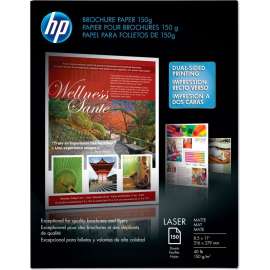 HP Laser Matte Brochure Paper, White, 8-1/2" x 11", 150 Sheets/Pack
