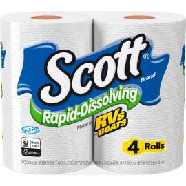 Scott Rapid-Dissolving Toilet Paper, Septic Safe, 1-Ply, White, 231 Sheets/Roll, 48/Case