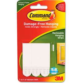 3M Command Picture Hanging Removable Interlocking Fasteners, 5/8" x 2 3/4", Set of 3