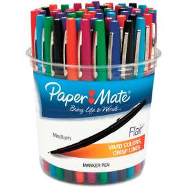 Paper Mate Flair Felt Tip Marker Pen, Assorted Ink, Medium, 48 Pens/Set