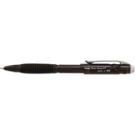 Pentel Twist-Erase GT Pencils, 0.5 mm, HB (#2.5), Black Lead, Black Barrel, Dozen