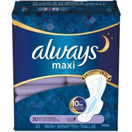Always Maxi Pads, Extra Heavy Overnight, 20 Pads/Pack, 6 Packs/Case - 17902