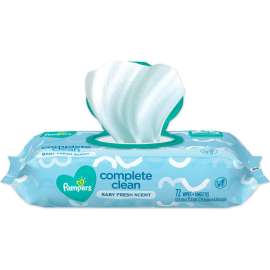 Pampers Complete Clean Baby Wipes, 1-Ply, Baby Fresh, 72 Wipes/Pack, 8 Packs/Carton