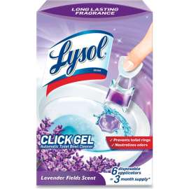 Lysol Click Gel Automatic Toilet Bowl Cleaner, Lavender Fields, 6/Box, 4 Boxes/Case