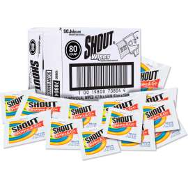 Shout Instant Stain Remover Wipes, 4.7" x 5.9", 80 Wipes
