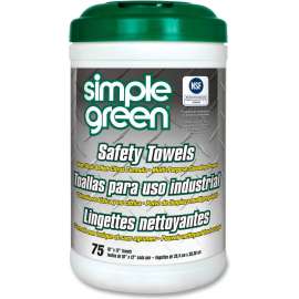 Simple Green Multi-Purpose Safety Cleaning Towels, 75 Wipes/Can, 6 Cans/Case