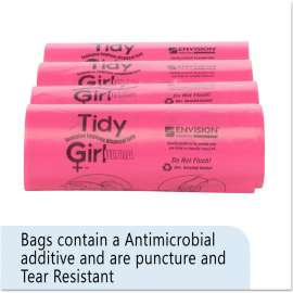 Tidy Girl Feminine Hygiene Sanitary Disposal Bags, 4" x 10", Natural, 600/Carton