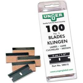 Unger ErgoTec Safety Blades, Steel, 5-3/4", 100 Blades/Pack, 1 Pack - SRB30