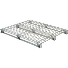 Welded Wire Open Deck Pallet, Galvanized Steel, 4-Way, 40" x 48", 4000 Lb Static Capacity