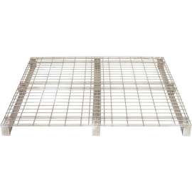 Welded Wire Open Deck Pallet, Galvanized Steel, 4-Way Entry, 48" x 48", 4000 Lb Static Capacity
